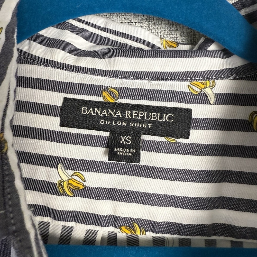 Banana Republic Dillon Button Down Shirt Striped Black And White Bananas XS - Picture 4 of 6